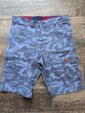 Levi's Boys Youth Blue Camouflage Cargo Shorts Size 14 Regular 27 Waist